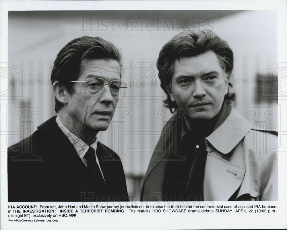 Press Photo J. Hurt &amp; M. Shaw HBO Showcase &quot;Investigation:Inside Terrorist...&quot; - Historic Images