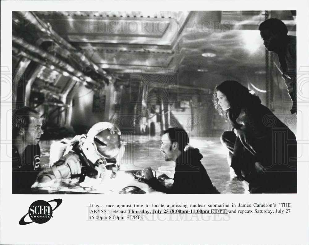 Press Photo Ed Harris Mary Elizabeth Mastrantonio Michael Biehn Abyss Movie - Historic Images