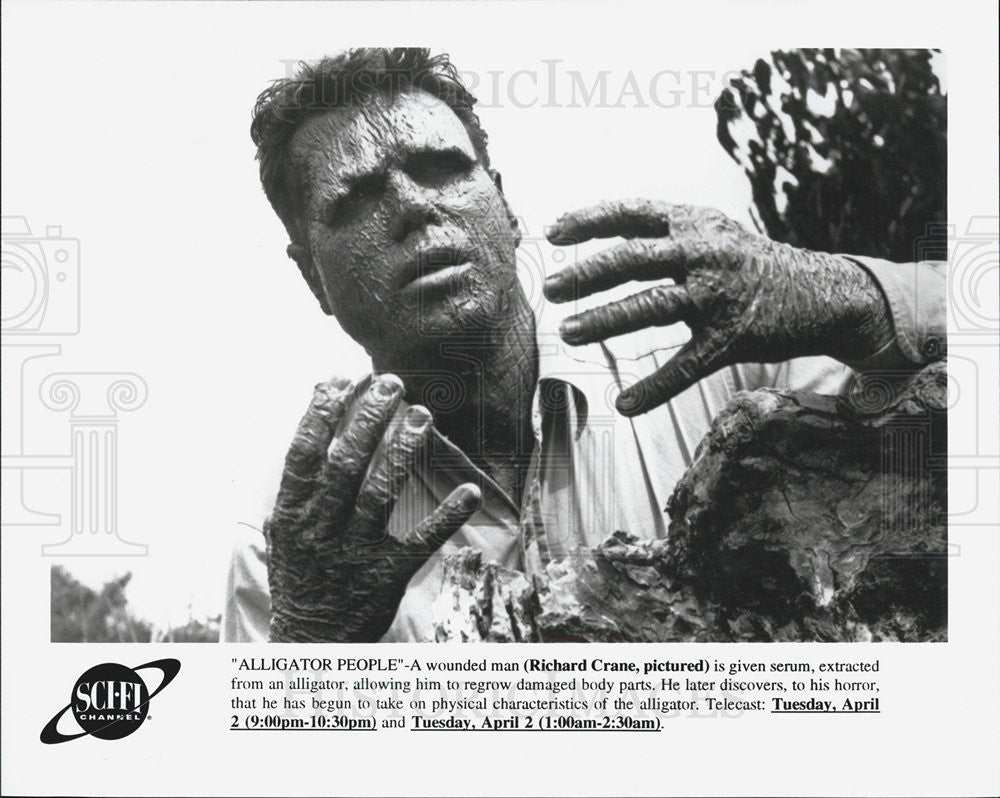 Press Photo Actor Richard Crane In Horror Film &quot;Alligator People&quot; - Historic Images