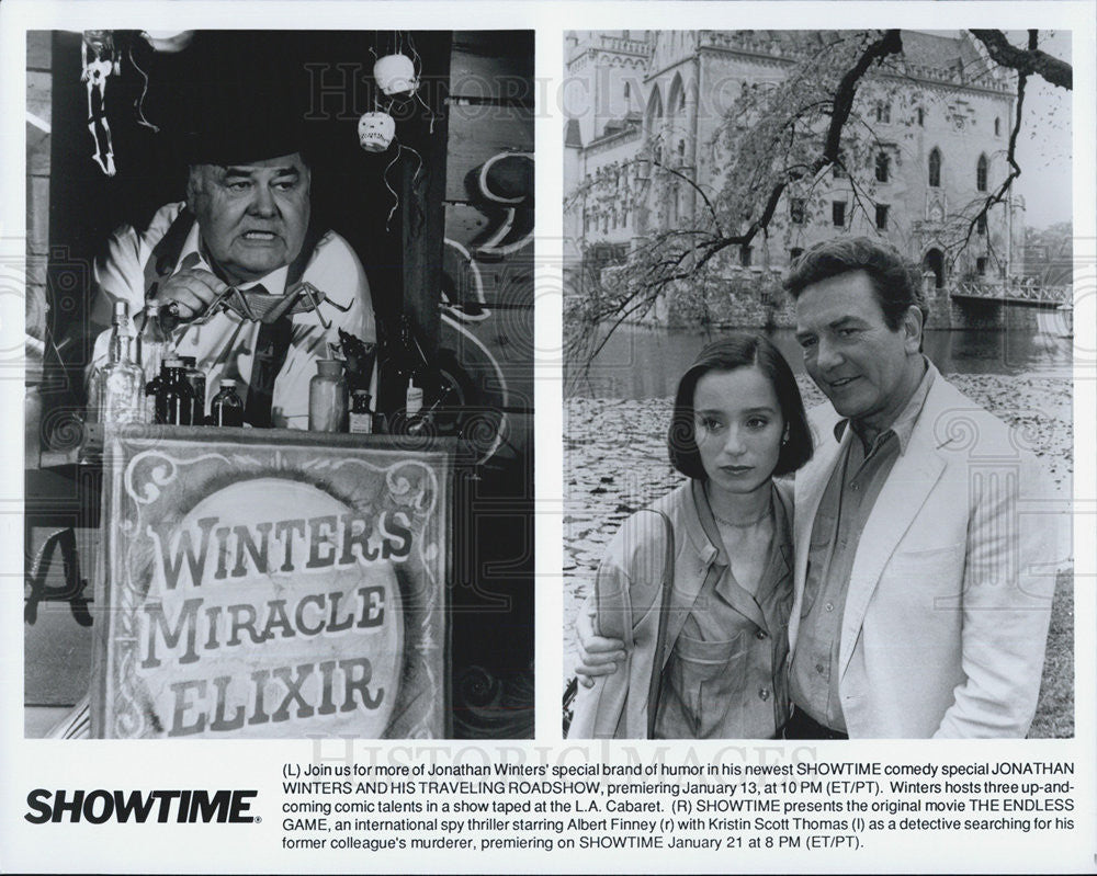 Press Photo Jonathan Winters  Albert Finney Kristin Scott Thomas Endless Game - Historic Images