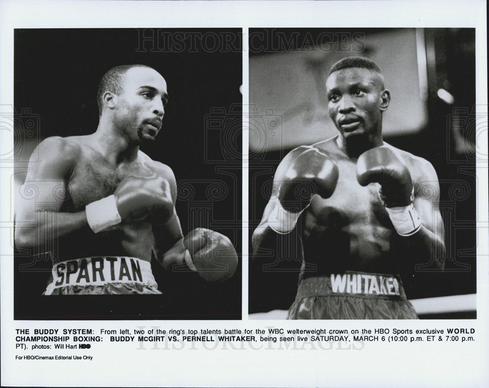 Press Photo Buddy McGirt Pernell Whitaker Boxers - Historic Images