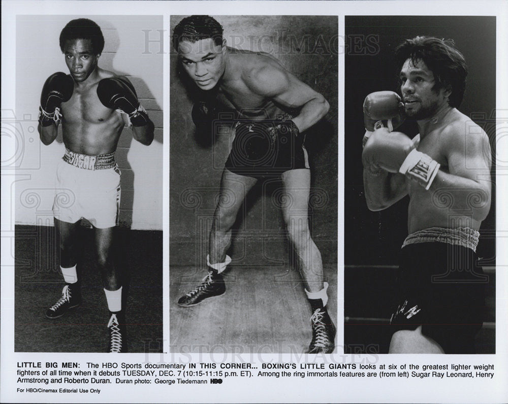 Press Photo Sugar Ray Leonard Henry Armstrong Roberto Duran Boxers ...