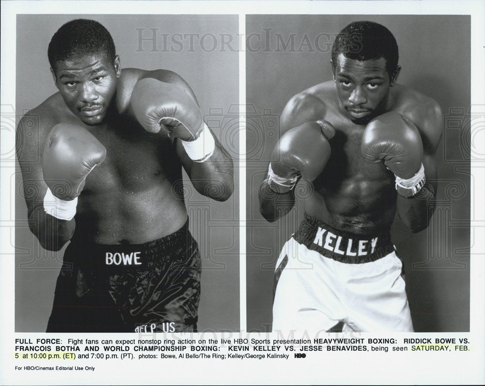 Press Photo Riddick Bowe Kevin Kelley Boxers - Historic Images