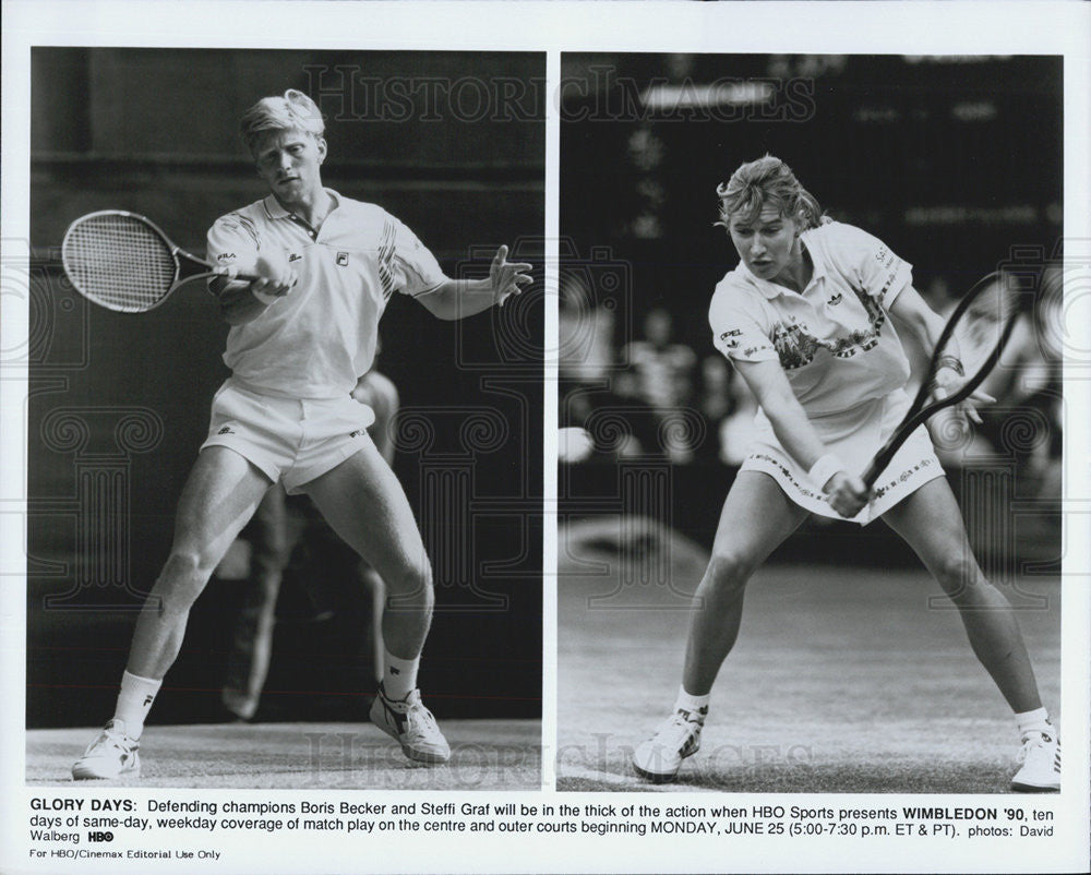 Press Photo Boris Becker Steffi Graf Tennis - Historic Images