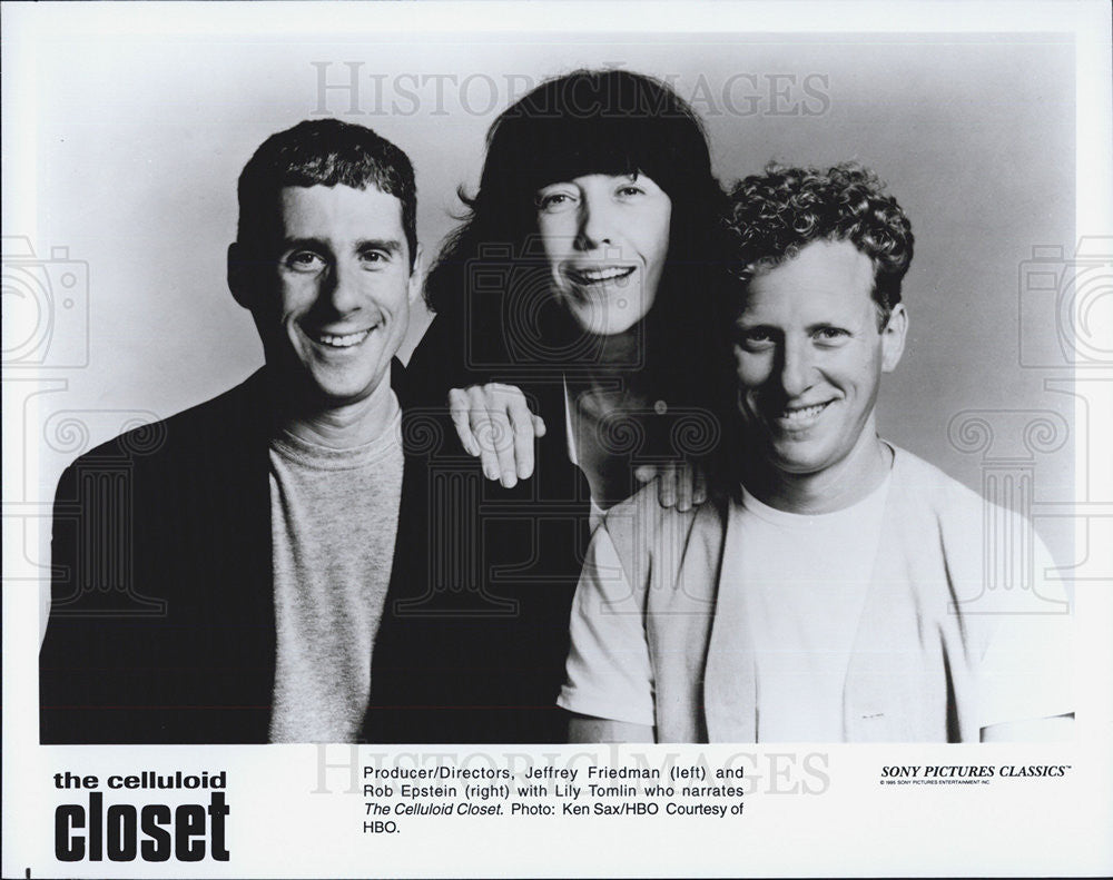 1996 Press Photo Jeffrey Friedman Producer Director Rob Epstein Lily Tomlin - Historic Images