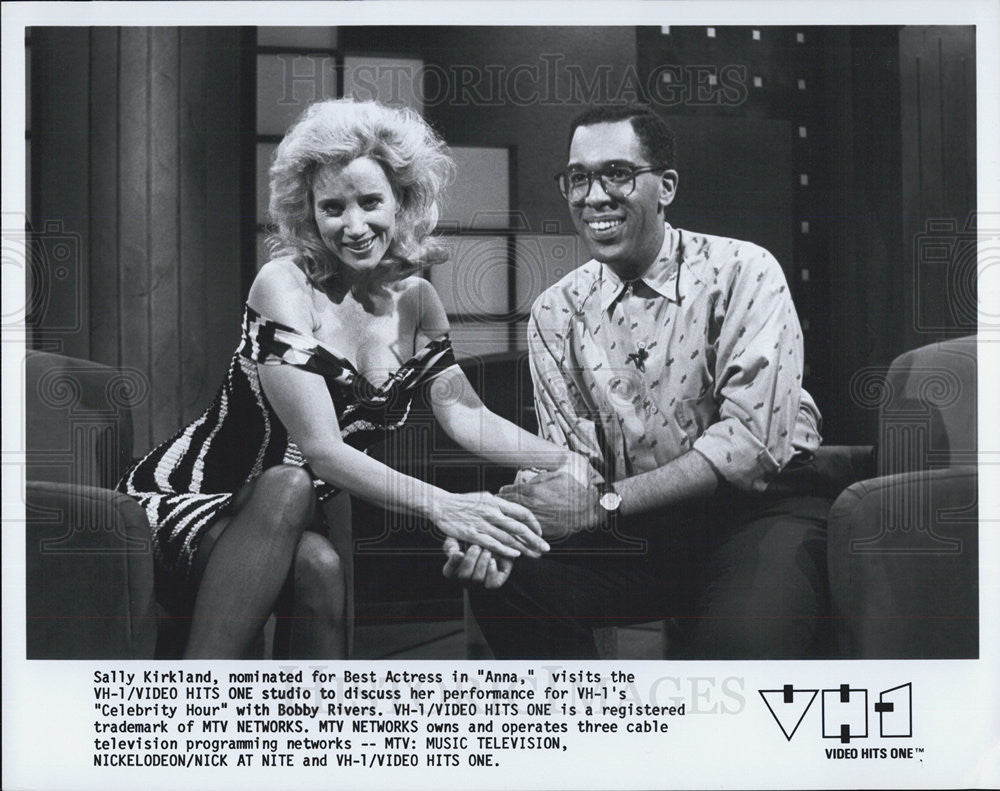 Press Photo Sally Kirkland Actress Bobby Rivers Host Celebrity Hour VH1 - Historic Images