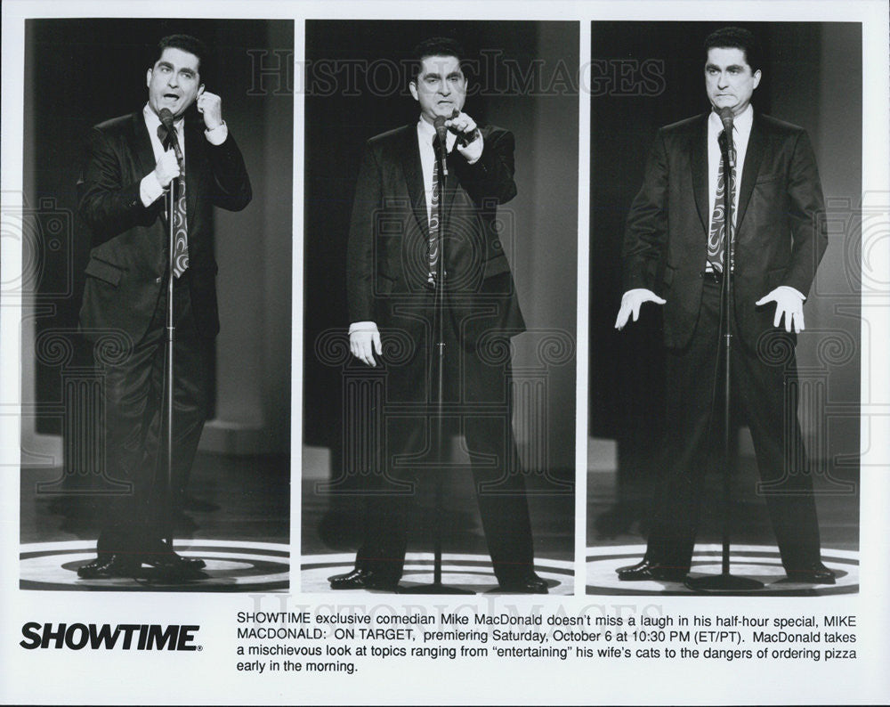 Press Photo Showtime Comedian Mike MacDonald On Target Special - Historic Images