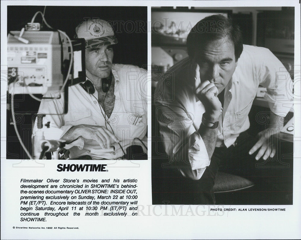 1992 Press Photo Filmmaker Oliver Stone Documentary Inside Out Scenes - Historic Images