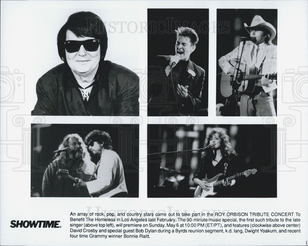 Press Photo Showtime Roy Orbinson Tribute Concert Benefit Homeless in Los - Historic Images