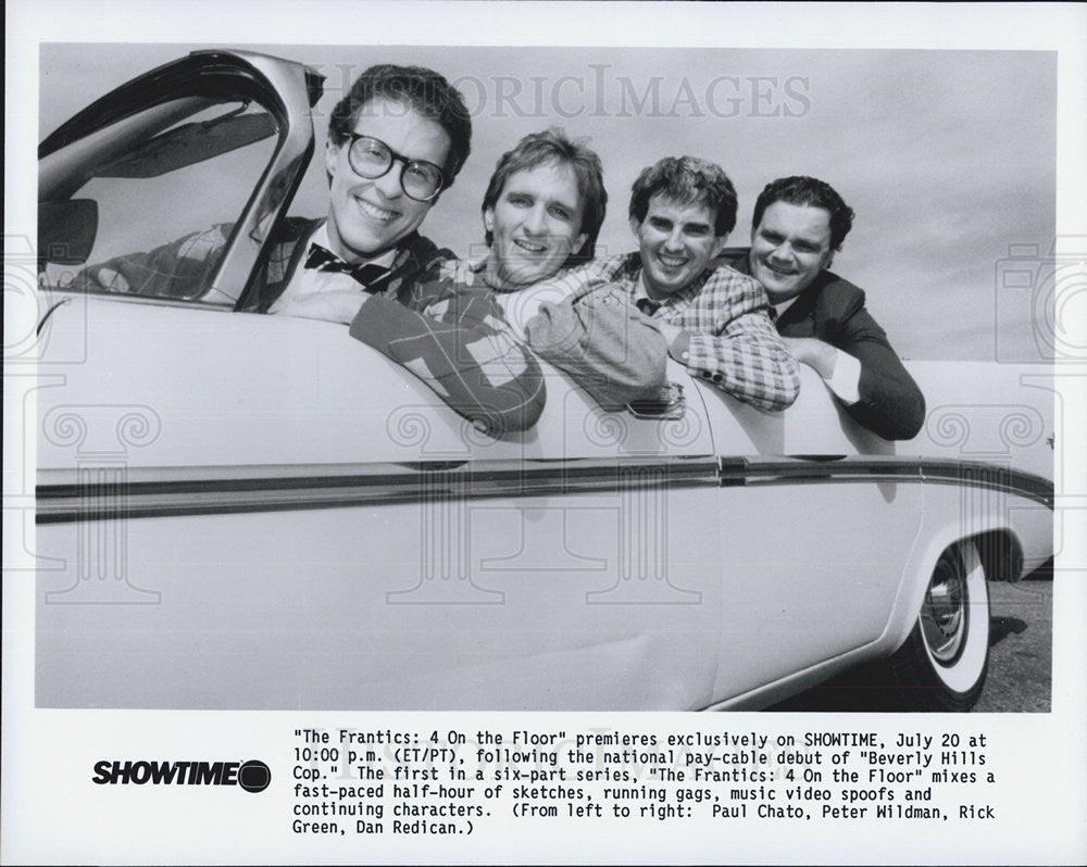 Press Photo Paul Chato Peter Wildman Rick Green Dan Redican Actors Frantics 4 On - Historic Images