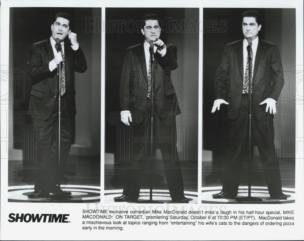 Press Photo Stand-Up Special Mike MacDonald: On Target - Historic Images