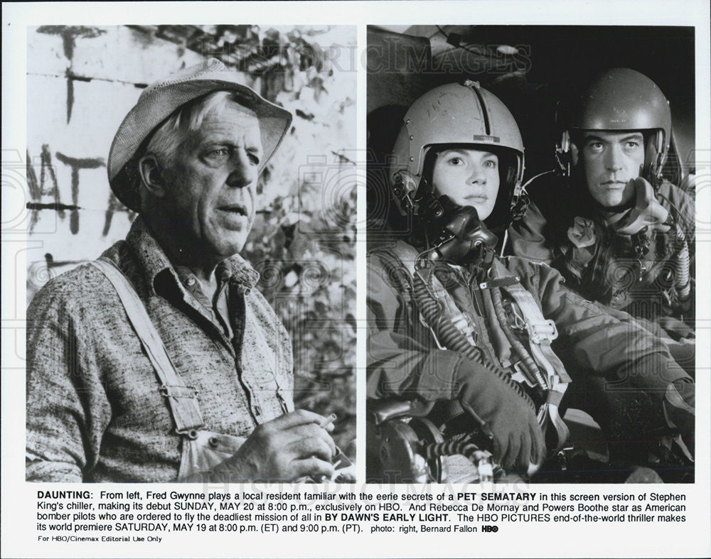 Press Photo Fred Gwynne Pet Sematary Rebecca DeMornay Poweers Boothe Actor - Historic Images