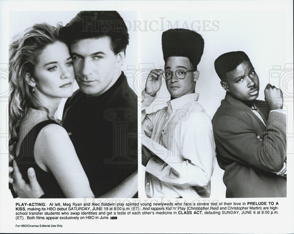 Press Photo HBO exclusive film premier.&quot;Prelude to a kiss&quot;and &quot;Class Act&quot;. - Historic Images