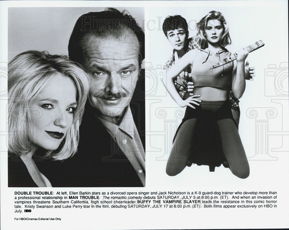 Press Photo Ellen Barkin Jack Nicholson Man Trouble Christy Swanson Luke Perry - Historic Images