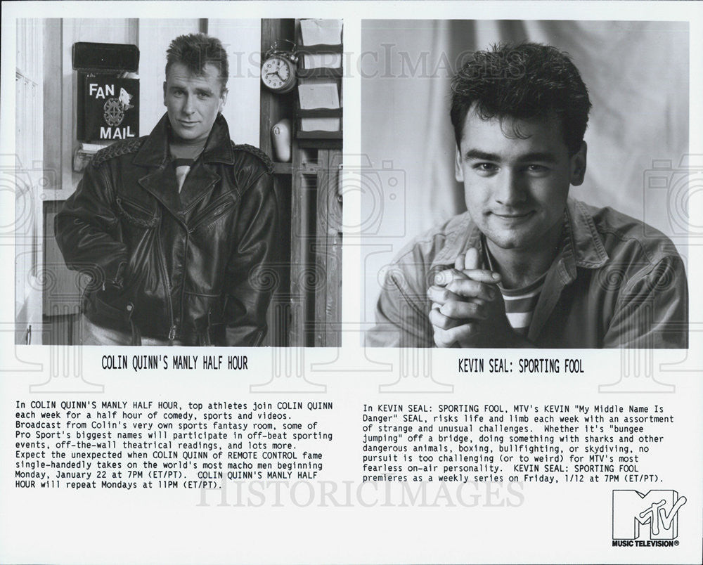 Press Photo MTV Shows Colin Quinn&#39;s Manly Half Hour And Kevin Seal Sporting Fool - Historic Images