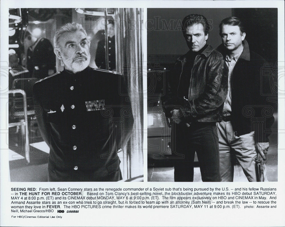 Press Photo Sean Connery, Armand Assante &amp; Sam Neill - Historic Images