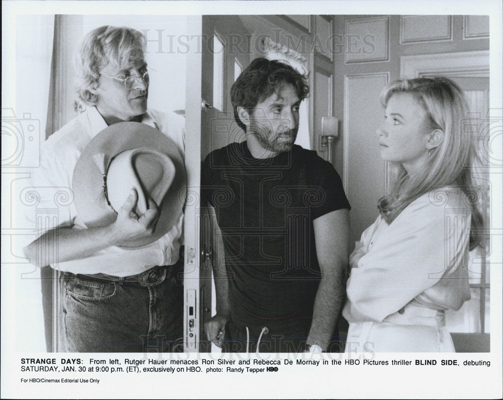 Press Photo Rutger Hauer, Ron Silver &amp; Rebecca De Mornay in The Blind Side - Historic Images
