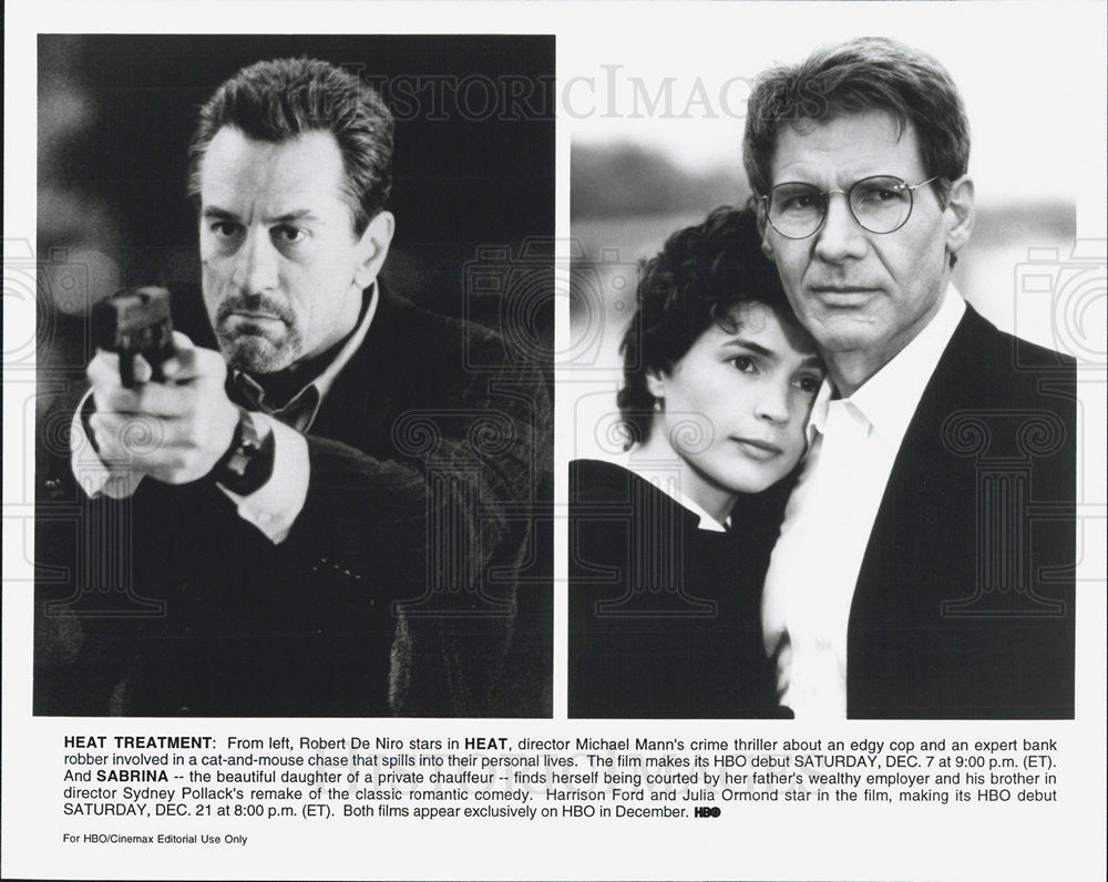 Press Photo Actor Robert De Niro, Harrison Ford and Julia Ormond - Historic Images
