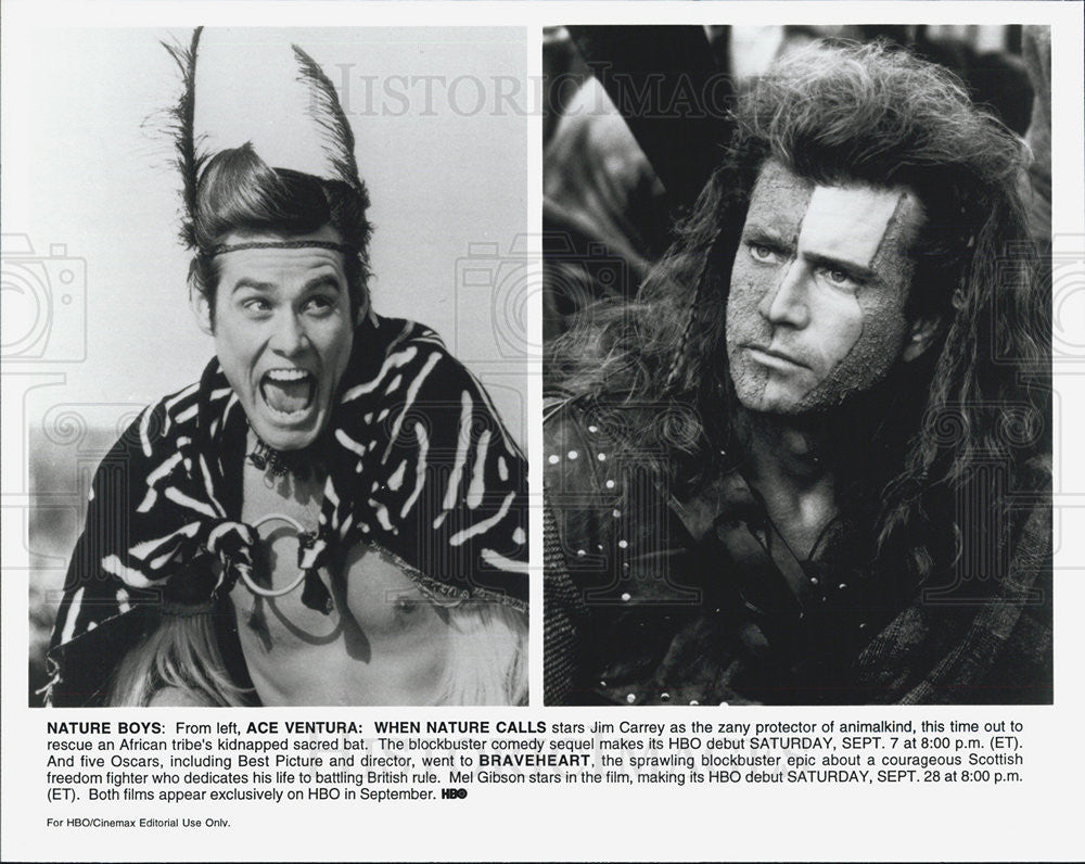 Press Photo HBO exclusive film premier&quot; When Nature Calls&quot;and &quot;Braveheart&quot; - Historic Images