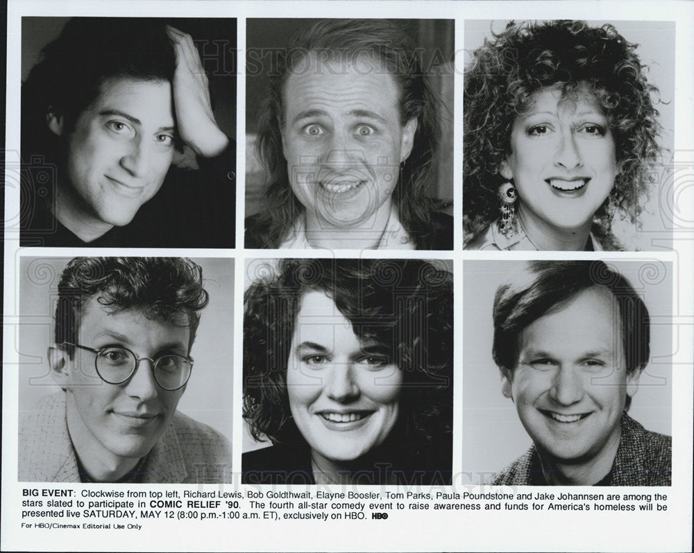 1990 Press Photo Richard Lewis, Elayne Boosler, Tom Parks, Paula Poundstone - Historic Images