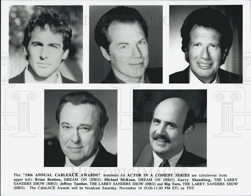 Press Photo Brian Benben, Michael McKean, Garry Shandling, Jeffrey Tambor - Historic Images