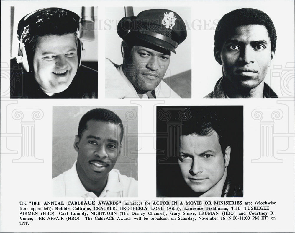 Press Photo Robbie Coltrane, Laurence Fishburne, Carl Lumbly, Gary Sinise - Historic Images