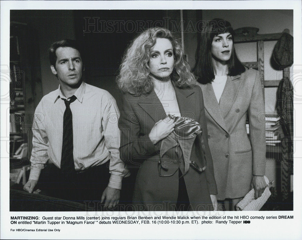 Press Photo Donna Mills Brian Benben Wendie Malick Comedy Series Dream On HBO - Historic Images