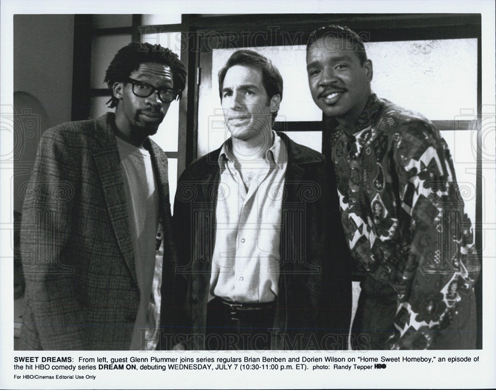 Press Photo Glenn Plummer Brian Benben Dorien Wilson HBO Comedy Series Dream On - Historic Images