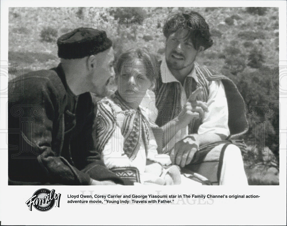 Press Photo Lloyd Owen, Corey Carrier &amp; George Yiasoumi in Young Indy: Travels - Historic Images