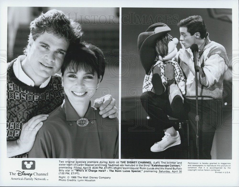 1988 Press Photo Two Original Specials Disney Channel Kaleidoscope Who&#39;s Charge - Historic Images