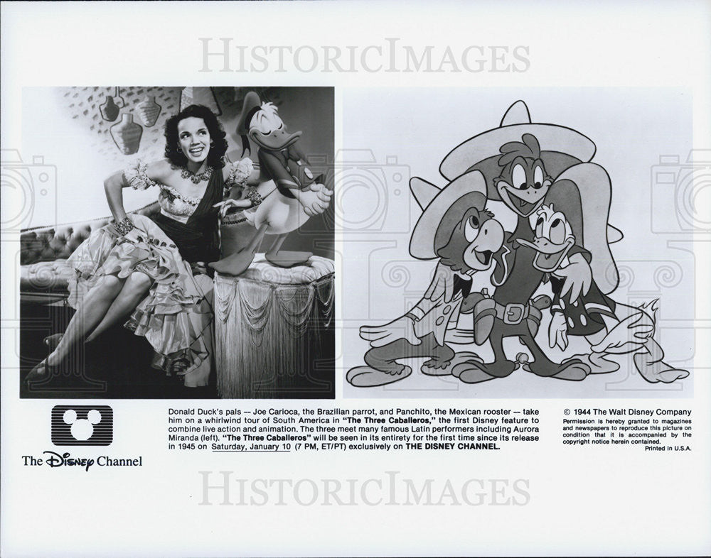 1944 Press Photo Aurora Miranda in Disney&#39;s Animation &quot;The Three Caballeros&quot; - Historic Images