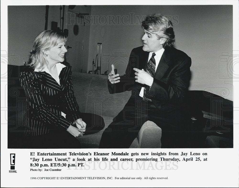 Press Photo Eleanor Mondale and Jay Leno - Historic Images