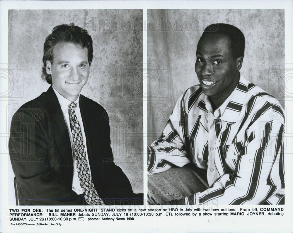 Press Photo Bill Maher and Mario Joyner - Historic Images