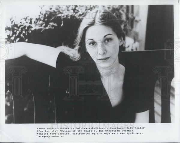 1981 Press Photo Pulitzer Prize Winner Beth Henley 