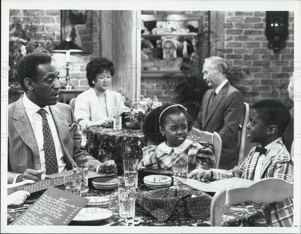 1987 Press Photo Bill Cosby,Keshia K Puliam,Dion Richmond - Historic Images