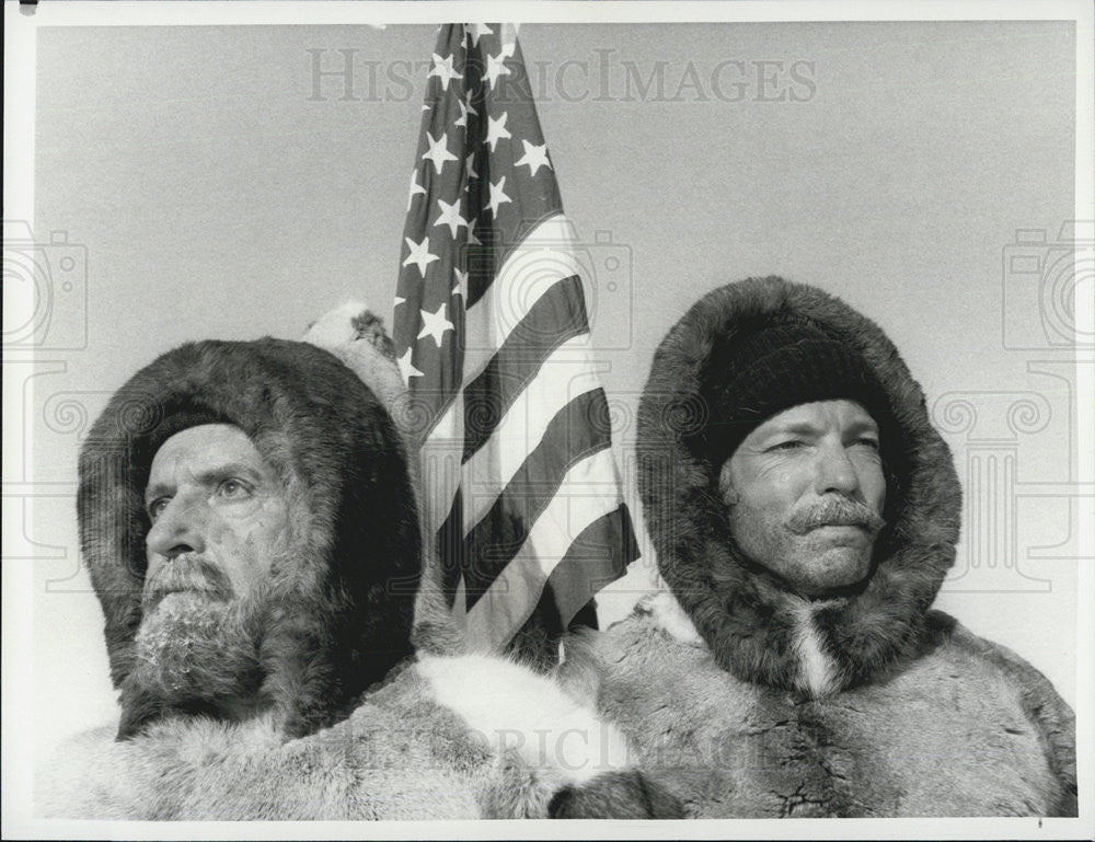 1983 Press Photo Actors Rod Steiger And Richard Chamberlain As Cook And Peary - Historic Images