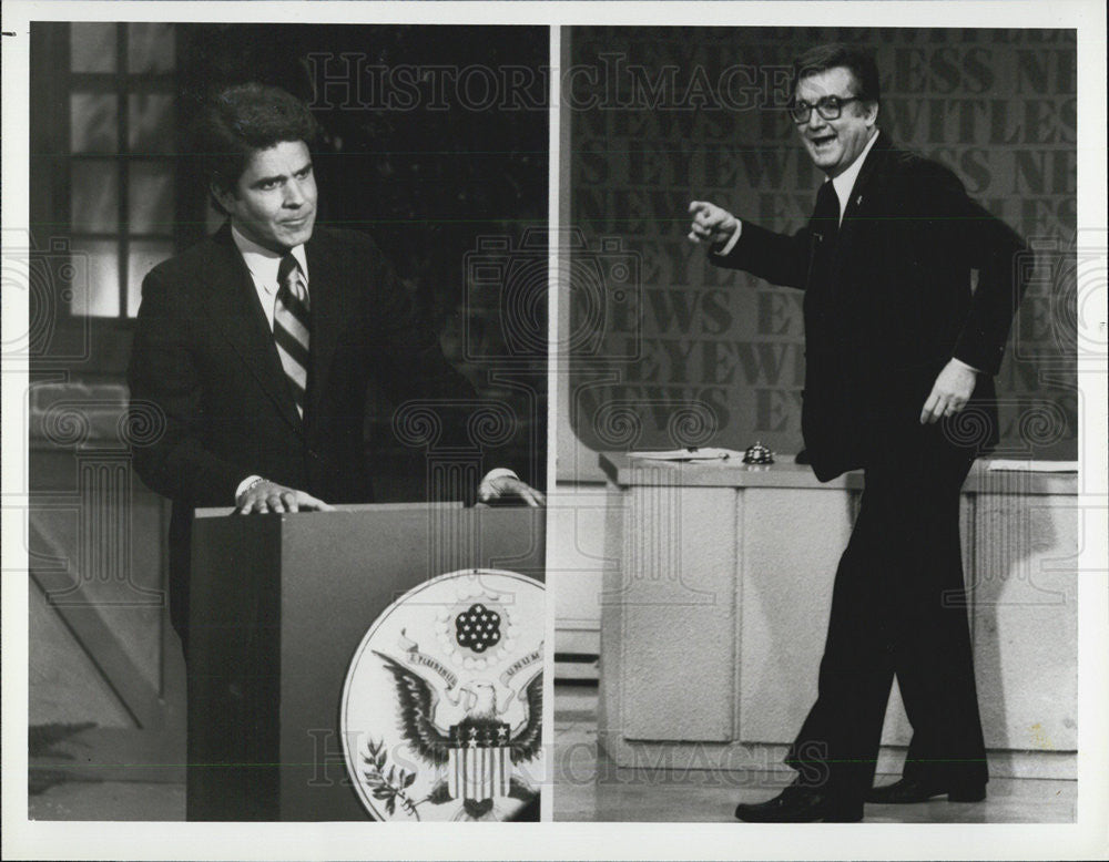 Press Photo of Rich Little and Steve Allen in &quot;The Steve Allen Comedy Hour&quot; - Historic Images