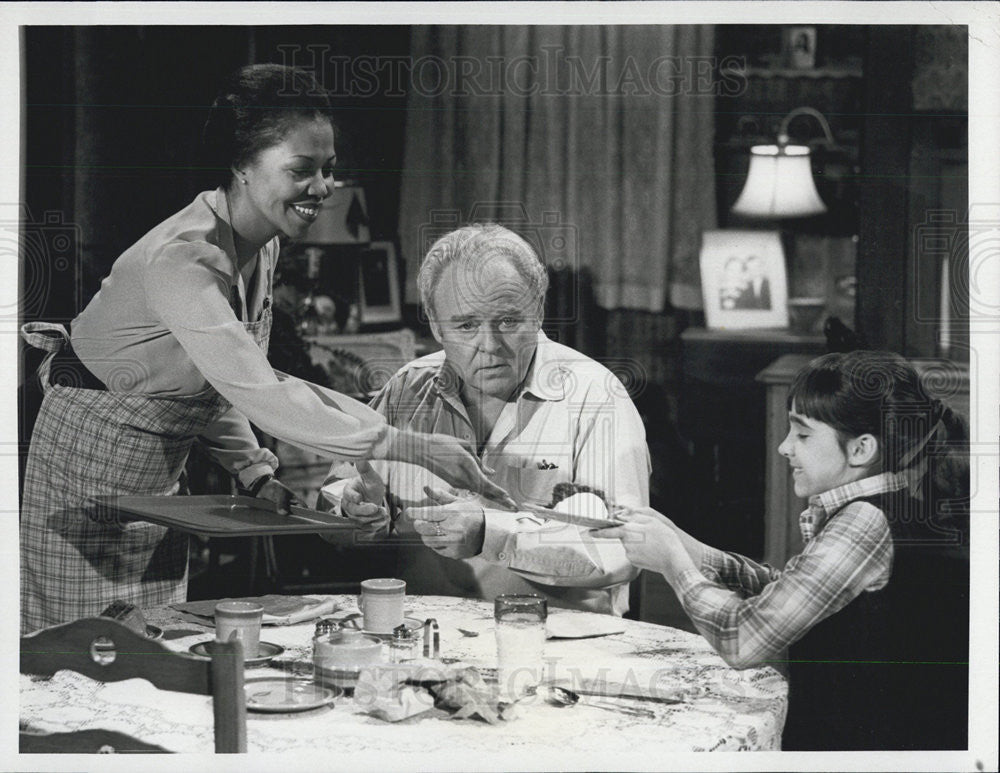 1981 Press Photo Carroll O&#39;Connor Danielle Brisebois  ARCHIE BUNKERS PLACE - Historic Images