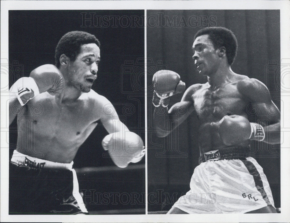 Press Photo Wilfedo Benitez & Sugar Ray Leonard World Welterweight Championship - Historic Images