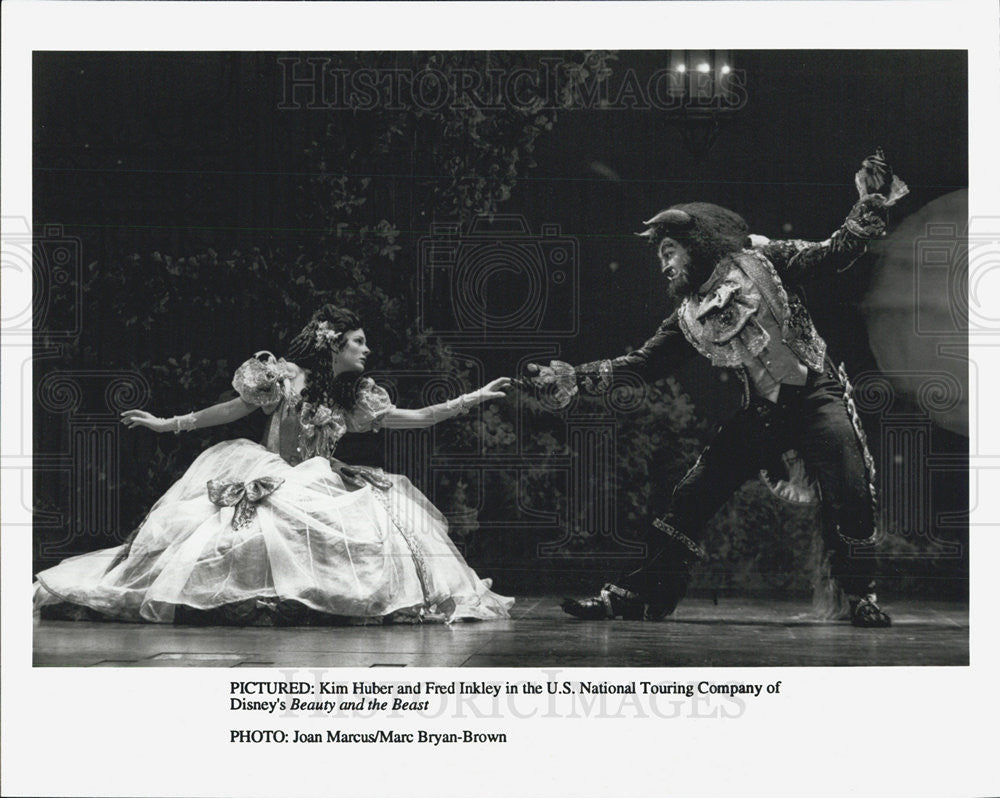 Press Photo Kim Huber And Fred Inkley In Disney Musical Beauty And The Beast - Historic Images