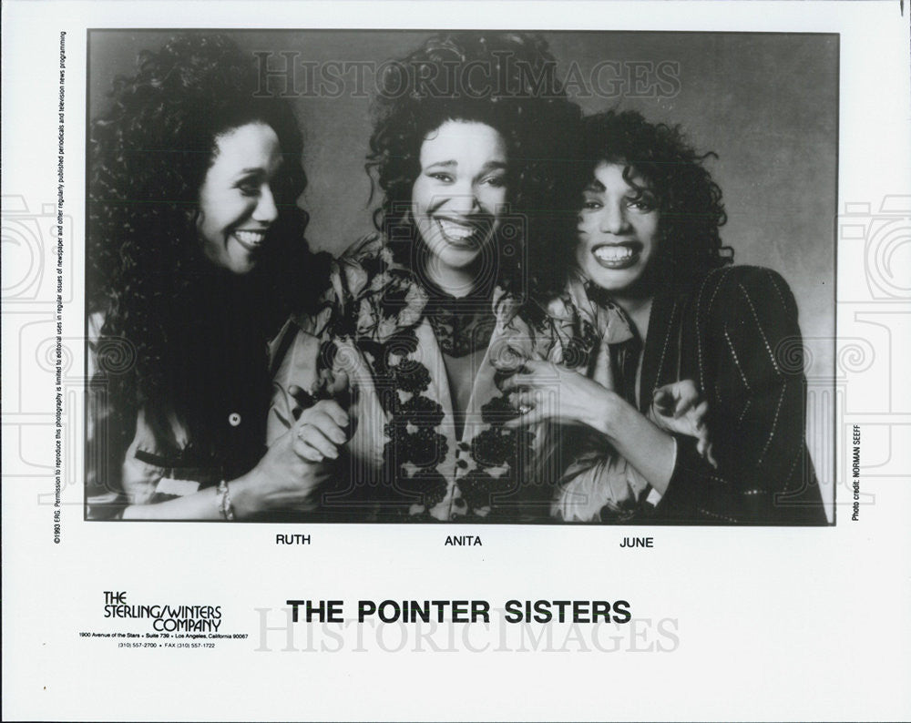 1993 Press Photo The Pointer Sisters Ruth Anita June Pop And R&amp;B Music Singers - Historic Images