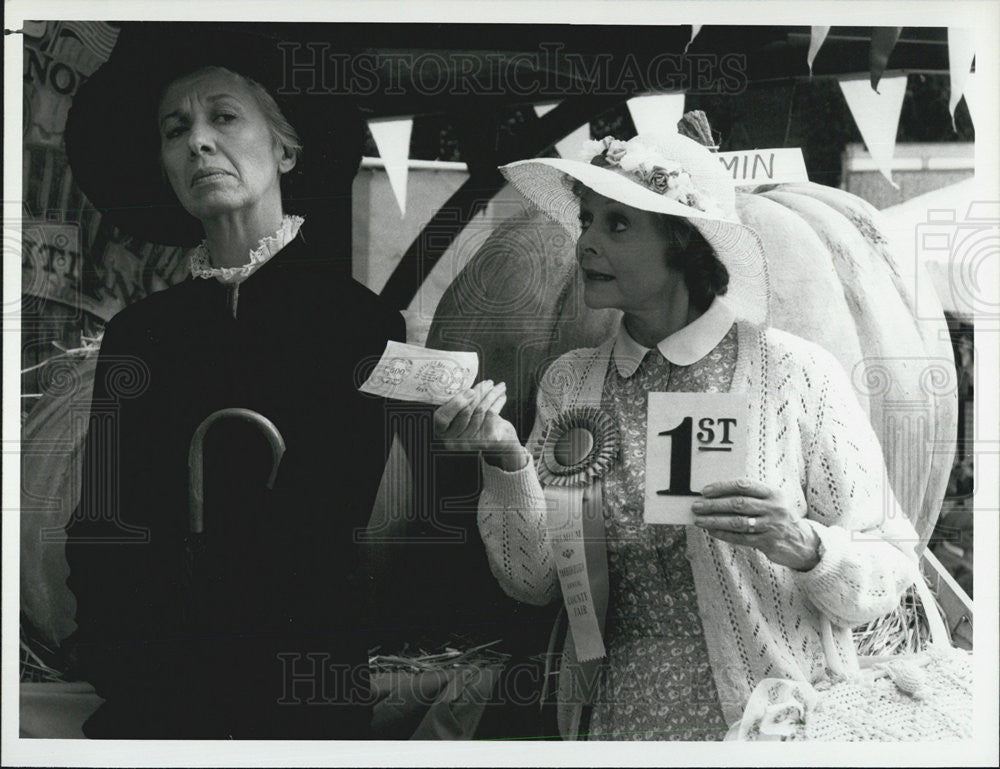 1986 Press Photo Polly Holliday and June Lockhart on NBC&#39;s &quot;Amazing Stories&quot; - Historic Images