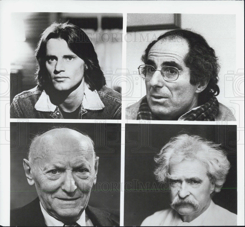 Press Photo Philip Roth&#39;s, Mark Twain, Sam Shepard and Isaac Bashevis Singer - Historic Images