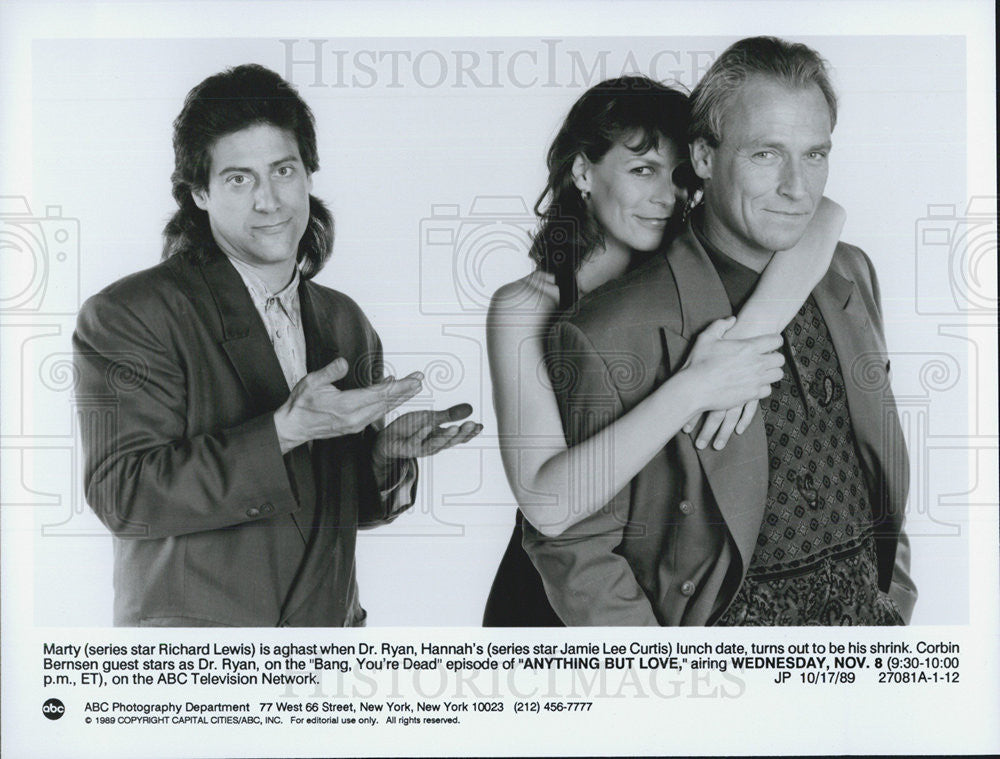 1989 Press Photo Richard Lewis Anything But Love Bang, Your Dead Episode - Historic Images