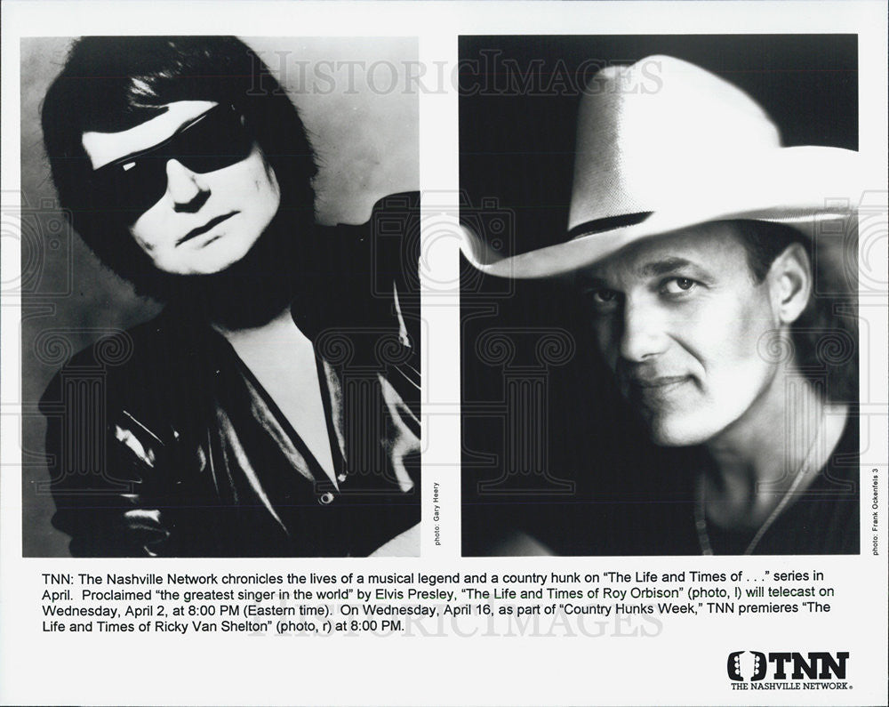 Press Photo Singers Roy Orbison and Ricky Van Shelton - Historic Images