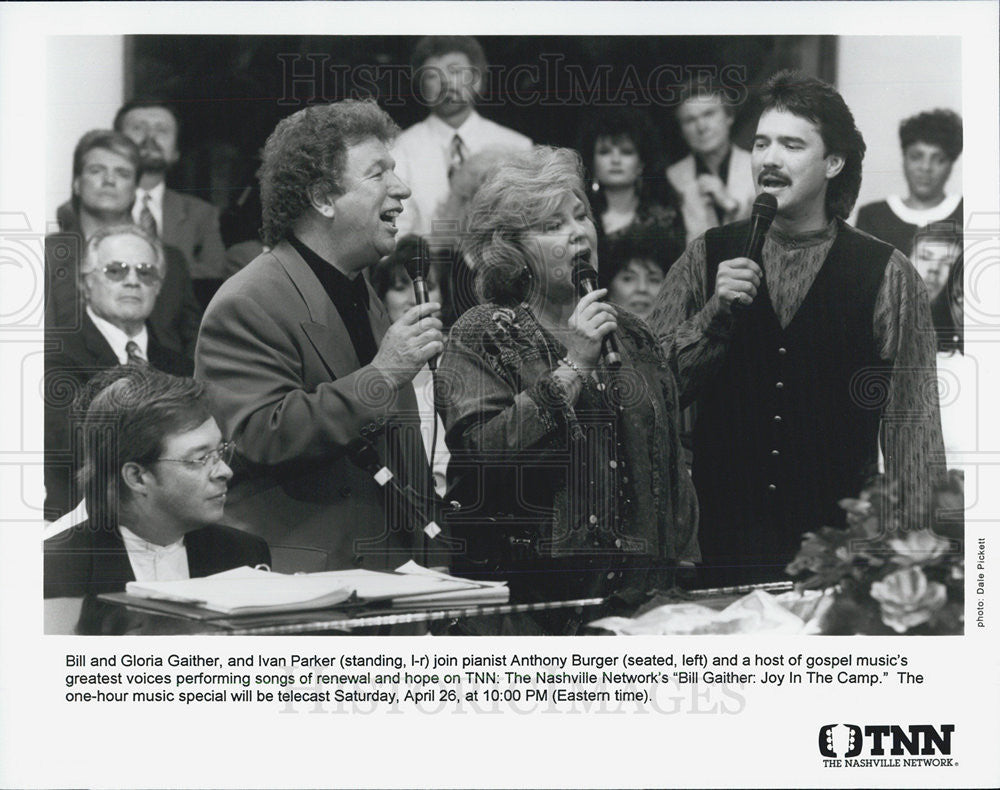 Press Photo Bill, Gloria Gaither, Ivan Parker, Anthony Burger, Nashville Network - Historic Images