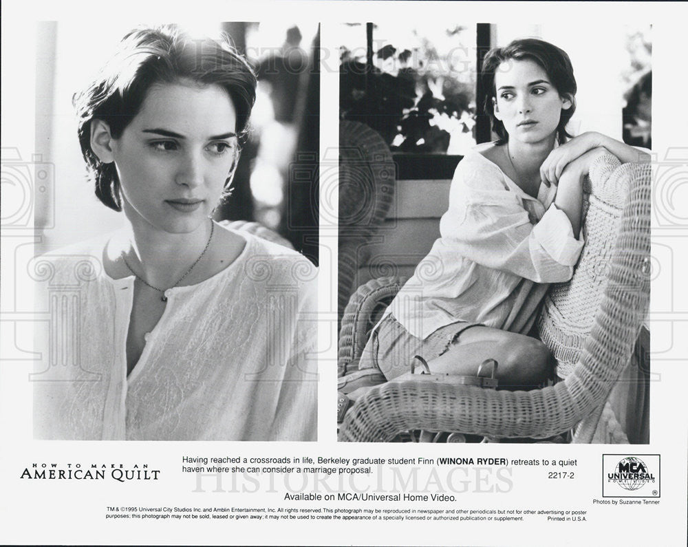 1995 Press Photo Winona Ryder  in &quot;Hoe to Make An American Quilt&quot; - Historic Images