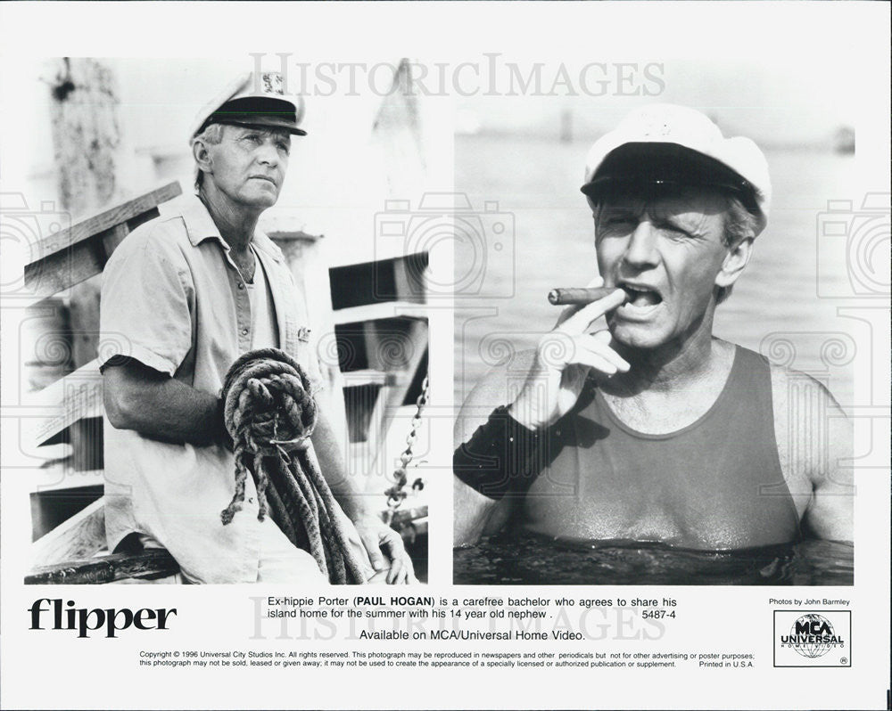 1996 Press Photo Paul Hogan in FLipper - Historic Images