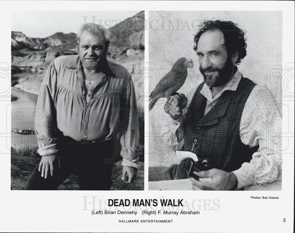 Press Photo Actor Brian Dennehy and F. Murray Abraham on Dead Man's Walk - Historic Images
