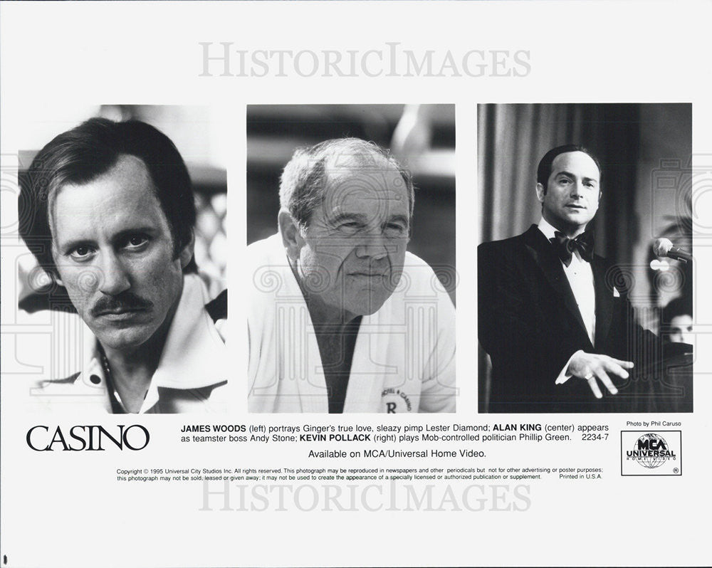 1995 Press Photo &quot;Casino&quot; Starring James Woods, Alan King, and Kevin Pollack - Historic Images